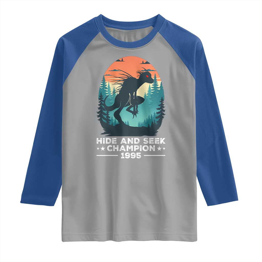 Chupacabra Raglan Shirt Gothic Humor Hide And Seek Champion Gift TS12 Sport Gray Royal Print Your Wear