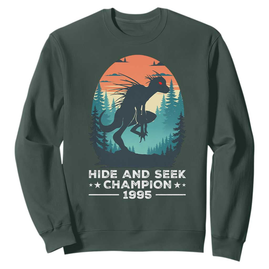 Chupacabra Sweatshirt Gothic Humor Hide And Seek Champion Gift TS12 Dark Forest Green Print Your Wear