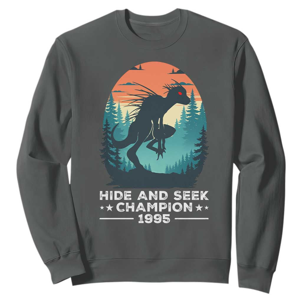 Chupacabra Sweatshirt Gothic Humor Hide And Seek Champion Gift TS12 Dark Heather Print Your Wear