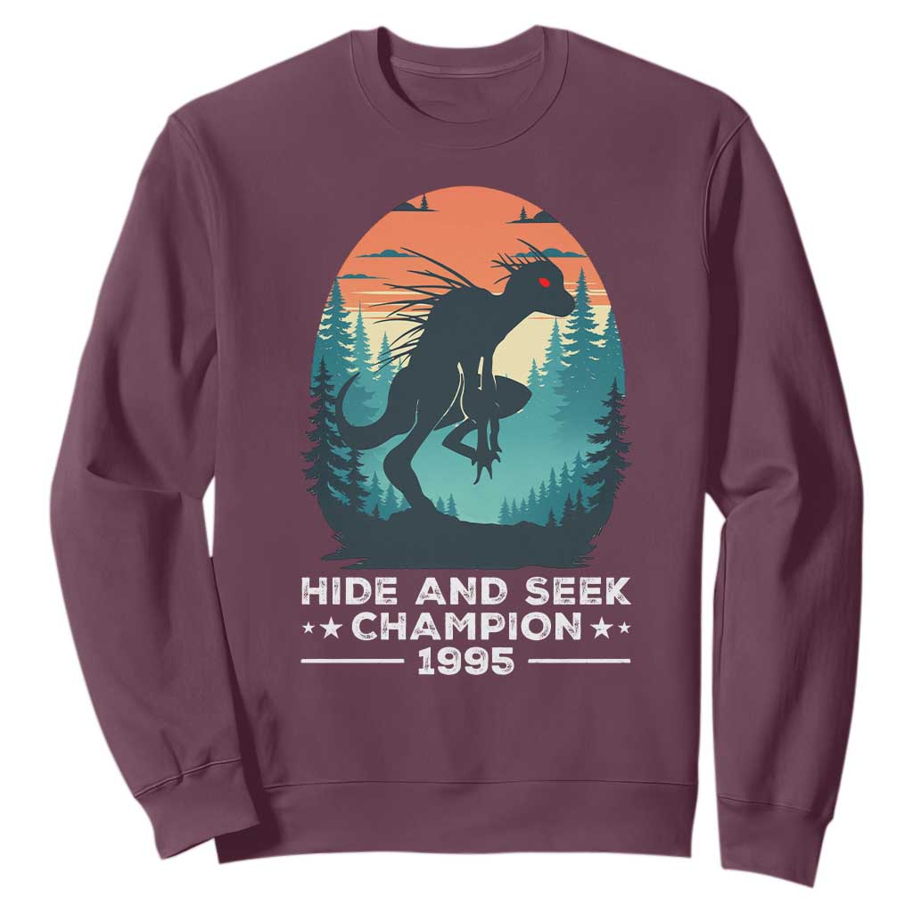 Chupacabra Sweatshirt Gothic Humor Hide And Seek Champion Gift TS12 Maroon Print Your Wear
