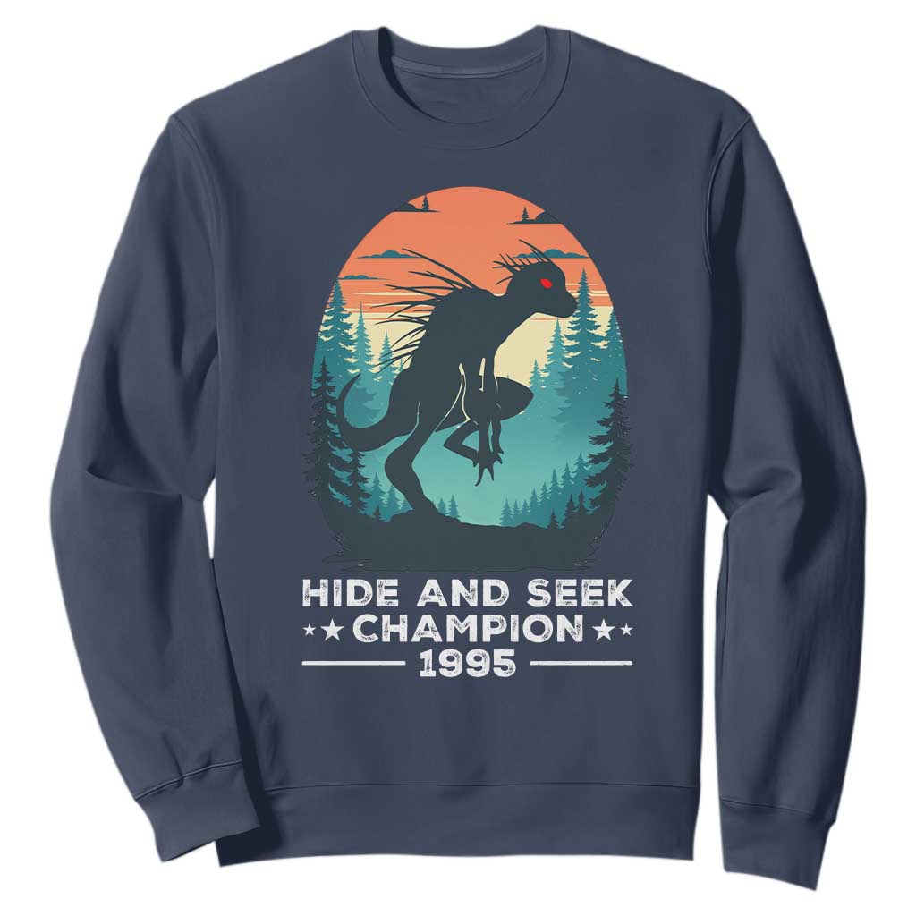 Chupacabra Sweatshirt Gothic Humor Hide And Seek Champion Gift TS12 Navy Print Your Wear