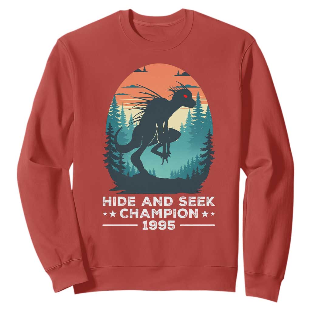 Chupacabra Sweatshirt Gothic Humor Hide And Seek Champion Gift TS12 Red Print Your Wear