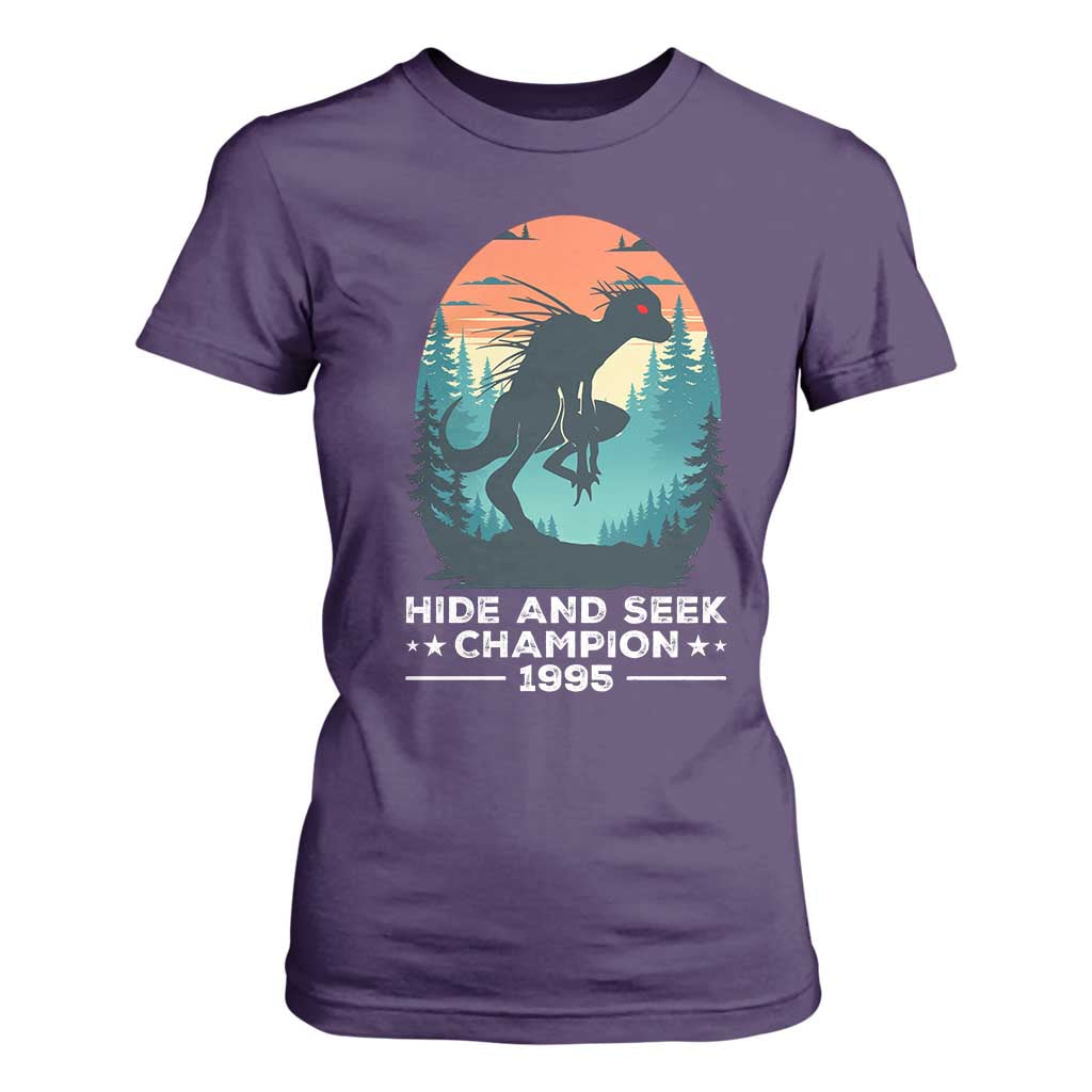 Chupacabra T Shirt For Women Gothic Humor Hide And Seek Champion Gift TS12 Purple Print Your Wear