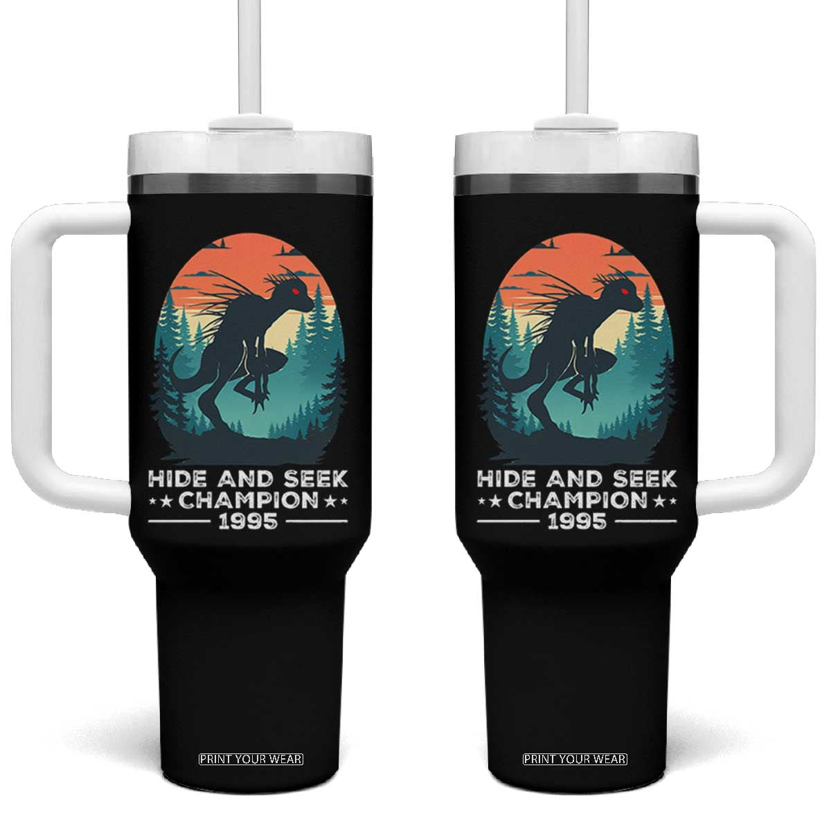 Chupacabra Tumbler With Handle Gothic Humor Hide And Seek Champion Gift TS12 One Size: 40 oz Black Print Your Wear