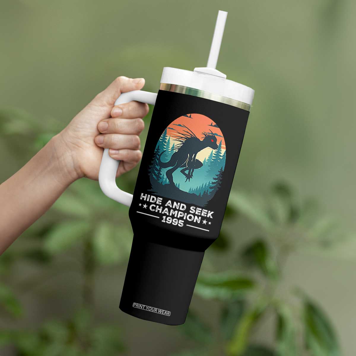 Chupacabra Tumbler With Handle Gothic Humor Hide And Seek Champion Gift TS12 Print Your Wear