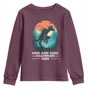 Chupacabra Youth Sweatshirt Gothic Humor Hide And Seek Champion Gift TS12 Maroon Print Your Wear