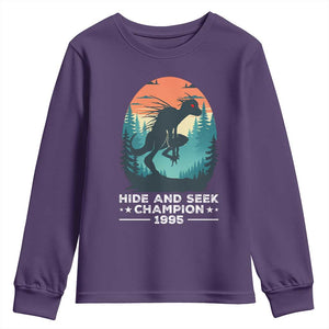 Chupacabra Youth Sweatshirt Gothic Humor Hide And Seek Champion Gift TS12 Purple Print Your Wear