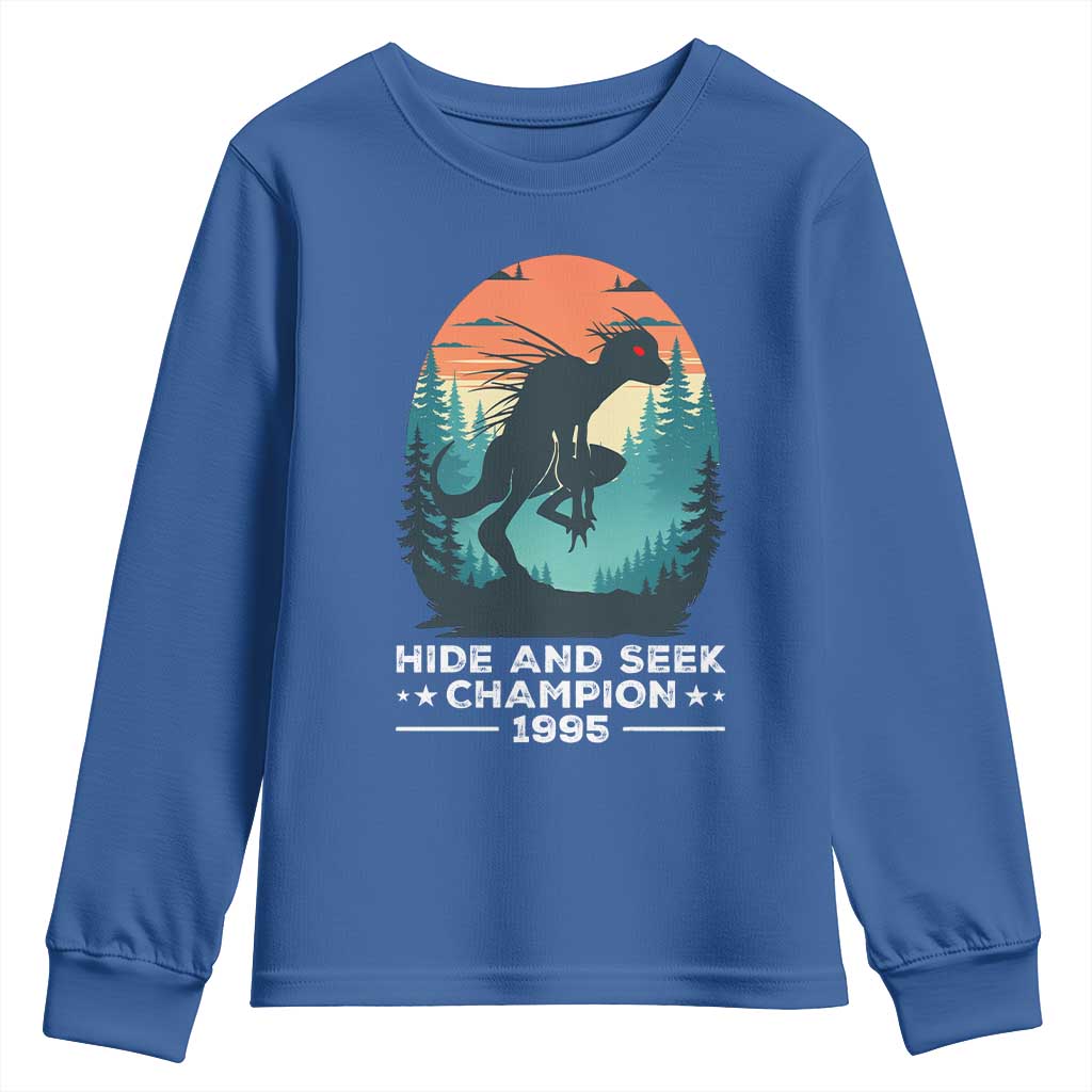 Chupacabra Youth Sweatshirt Gothic Humor Hide And Seek Champion Gift TS12 Royal Blue Print Your Wear