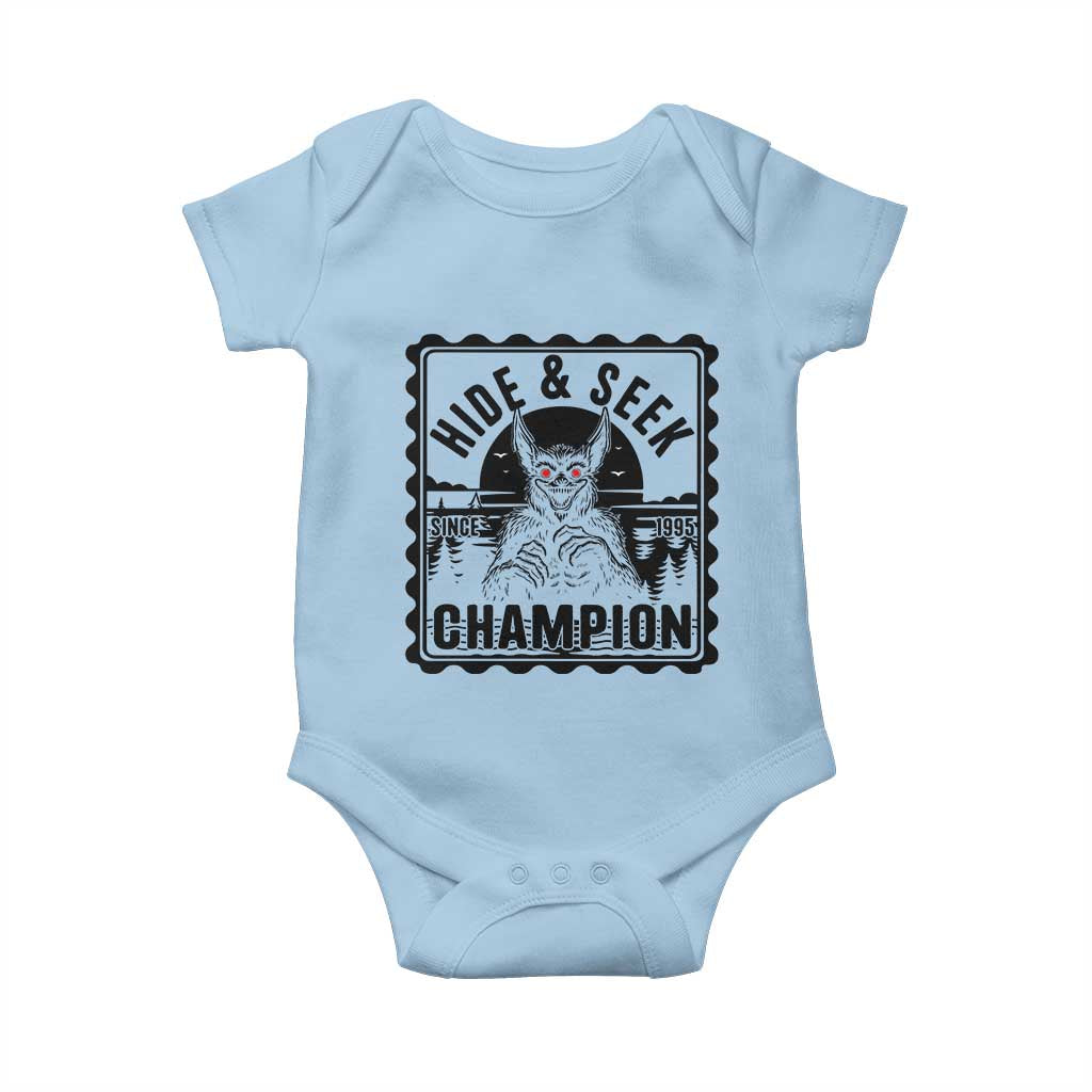 Chupacabra Hide And Seek Champion Since 1995 Baby Onesie Cryptid Gift TS12 Light Blue Print Your Wear