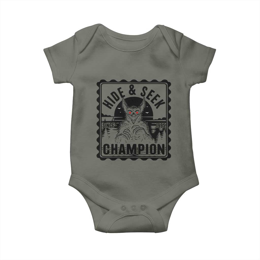 Chupacabra Hide And Seek Champion Since 1995 Baby Onesie Cryptid Gift TS12 Military Green Print Your Wear
