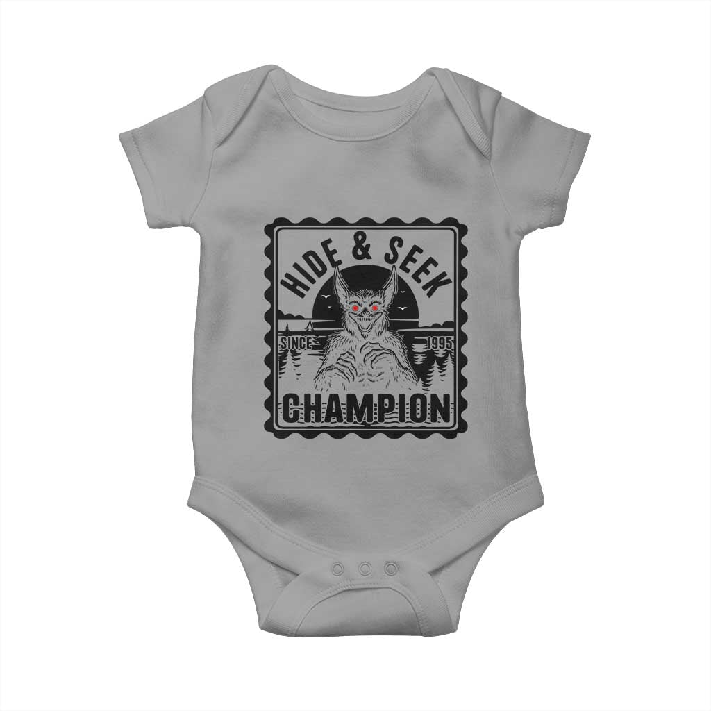 Chupacabra Hide And Seek Champion Since 1995 Baby Onesie Cryptid Gift TS12 Sport Gray Print Your Wear