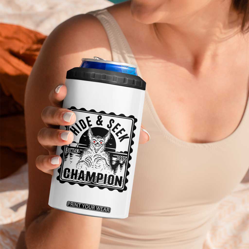 Chupacabra Hide And Seek Champion Since 1995 4 in 1 Can Cooler Tumbler Cryptid Gift TS12 Print Your Wear