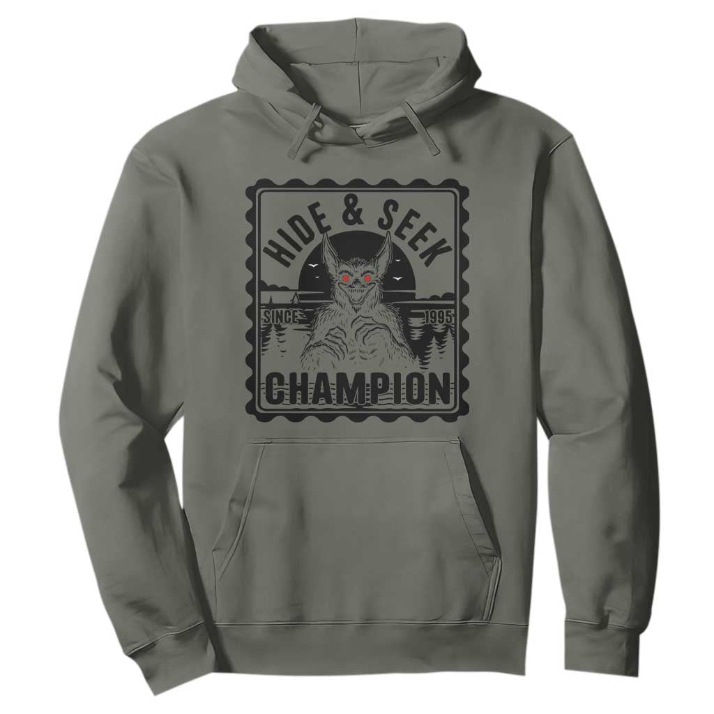 Chupacabra Hide And Seek Champion Since 1995 Hoodie Cryptid Gift TS12 Military Green Print Your Wear