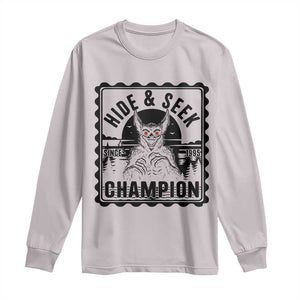 Chupacabra Hide And Seek Champion Since 1995 Long Sleeve Shirt Cryptid Gift TS12 Ice Gray Print Your Wear