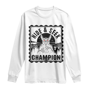 Chupacabra Hide And Seek Champion Since 1995 Long Sleeve Shirt Cryptid Gift TS12 White Print Your Wear