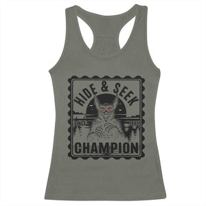 Chupacabra Hide And Seek Champion Since 1995 Racerback Tank Top Cryptid Gift TS12 Military Green Print Your Wear