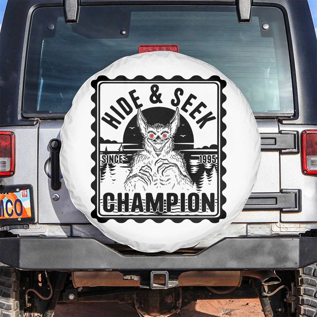Chupacabra Hide And Seek Champion Since 1995 Spare Tire Cover Cryptid Gift TS12 No hole White Print Your Wear