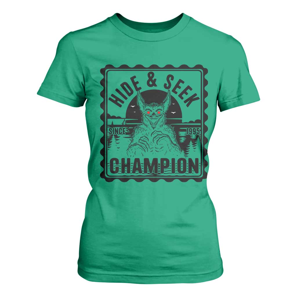 Chupacabra Hide And Seek Champion Since 1995 T Shirt For Women Cryptid Gift TS12 Irish Green Print Your Wear