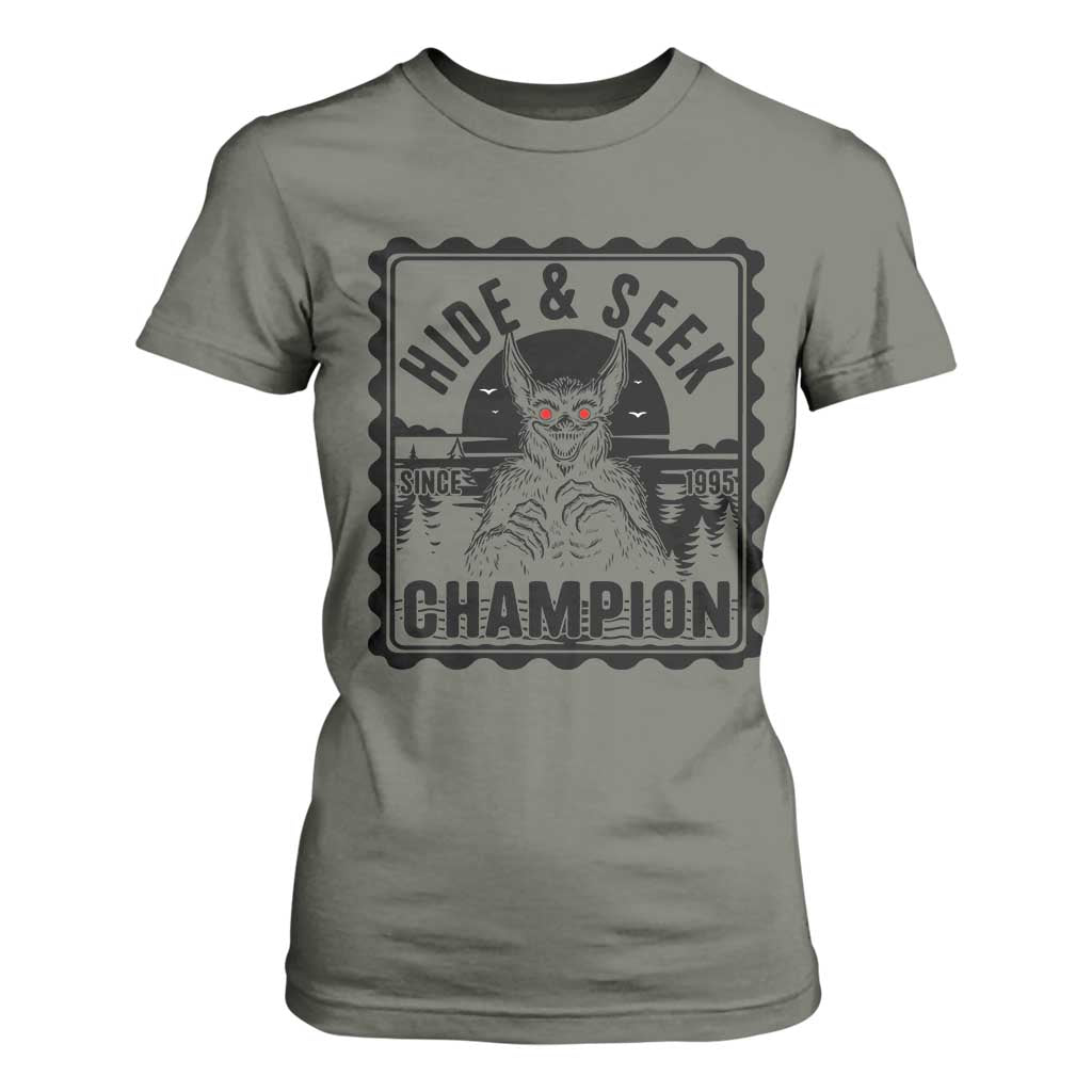 Chupacabra Hide And Seek Champion Since 1995 T Shirt For Women Cryptid Gift TS12 Military Green Print Your Wear