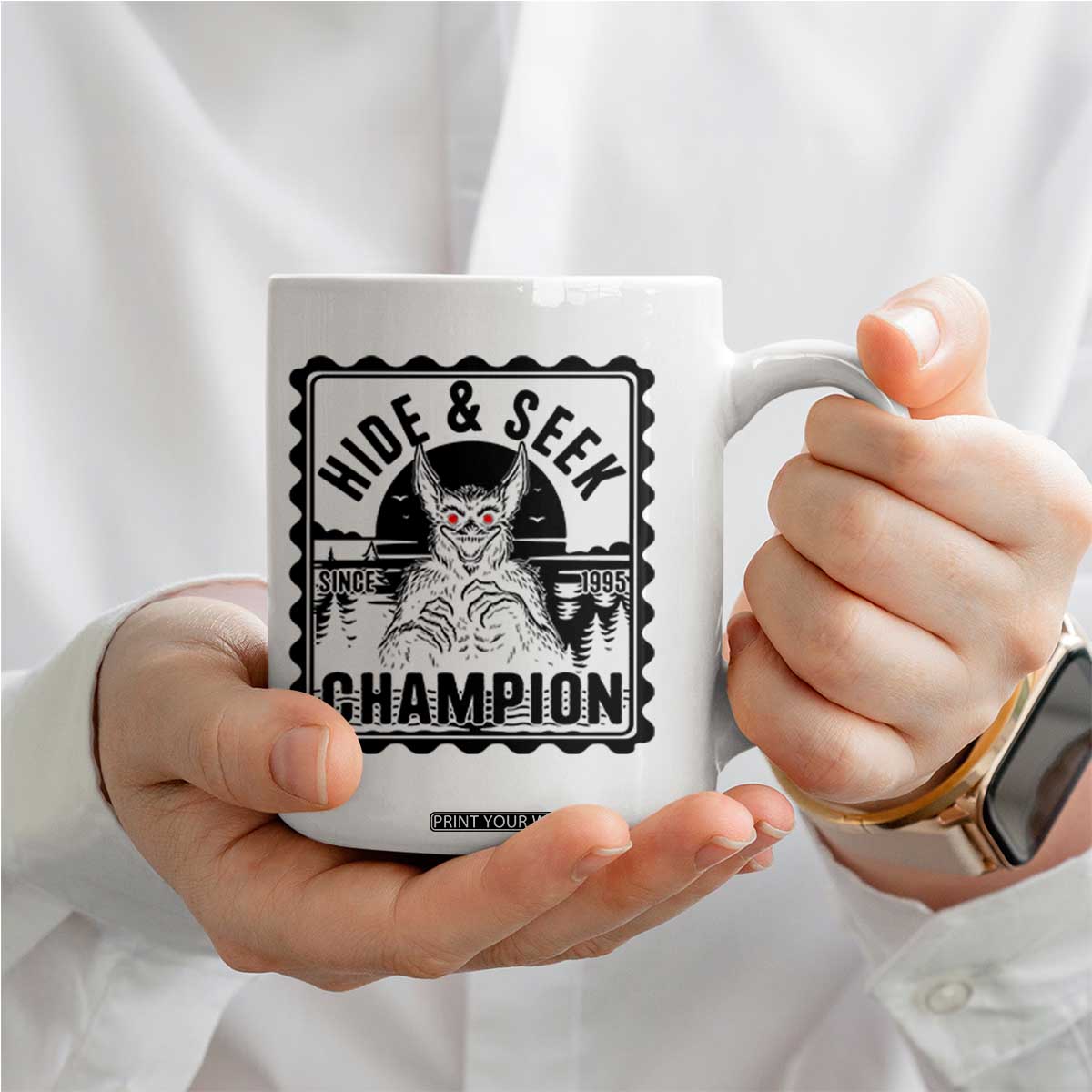 Chupacabra Hide And Seek Champion Since 1995 Coffee Mug Cryptid Gift TS12 Print Your Wear