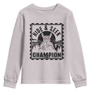 Chupacabra Hide And Seek Champion Since 1995 Youth Sweatshirt Cryptid Gift TS12 Ice Gray Print Your Wear