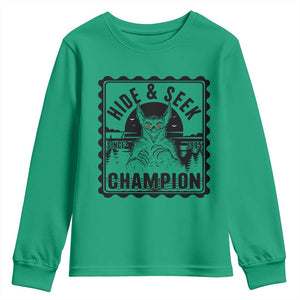 Chupacabra Hide And Seek Champion Since 1995 Youth Sweatshirt Cryptid Gift TS12 Irish Green Print Your Wear