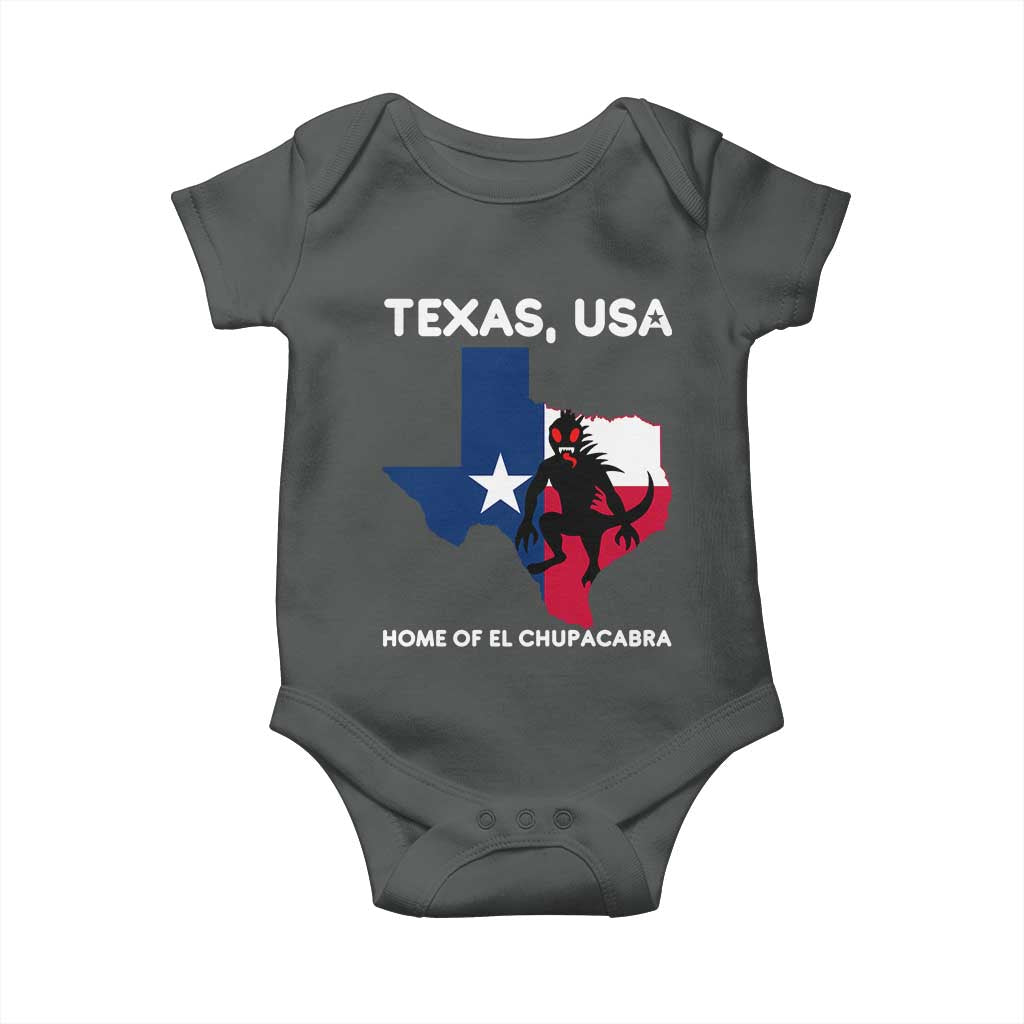 Chupacabra Texas Baby Onesie Home Of El Chupacabra Gothic Horror Gift TS12 Dark Heather Print Your Wear