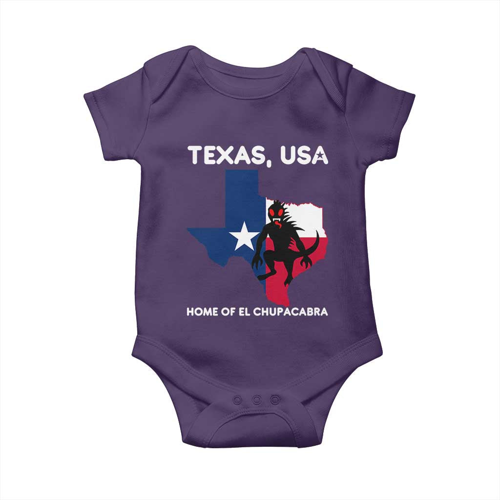 Chupacabra Texas Baby Onesie Home Of El Chupacabra Gothic Horror Gift TS12 Purple Print Your Wear