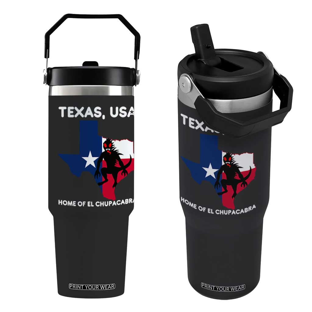Chupacabra Texas Flip Straw Tumbler Home Of El Chupacabra Gothic Horror Gift TS12 One Size: 30 oz Black Print Your Wear