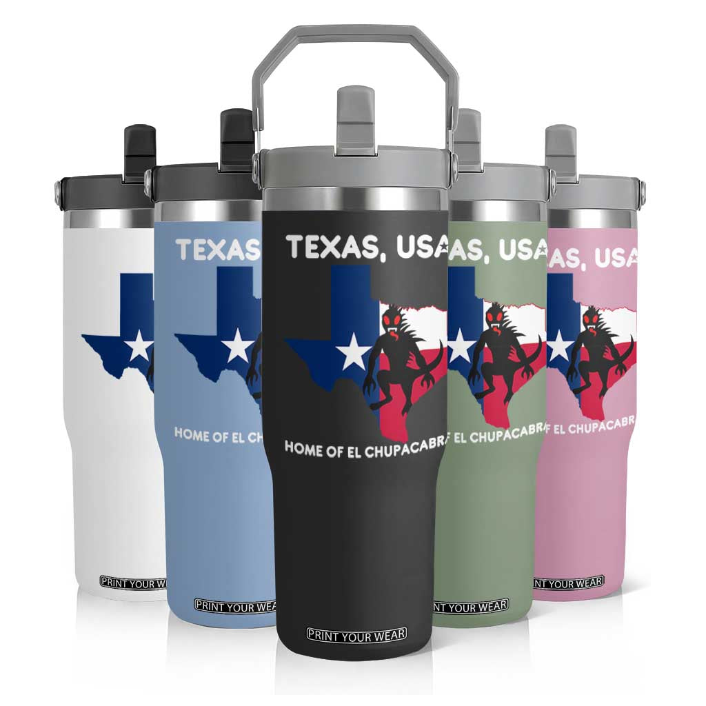 Chupacabra Texas Flip Straw Tumbler Home Of El Chupacabra Gothic Horror Gift TS12 Print Your Wear