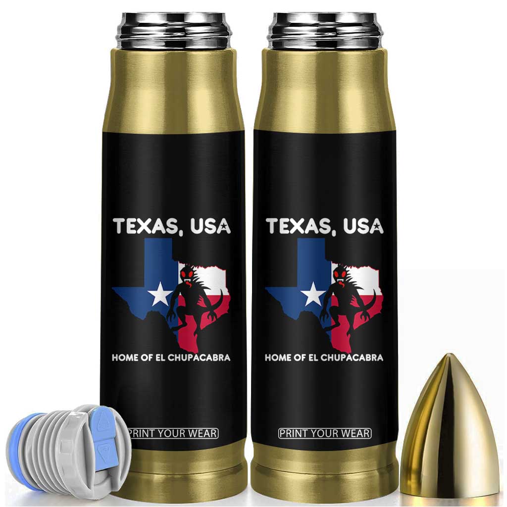 Chupacabra Texas Bullet Tumbler Home Of El Chupacabra Gothic Horror Gift TS12 Black Print Your Wear