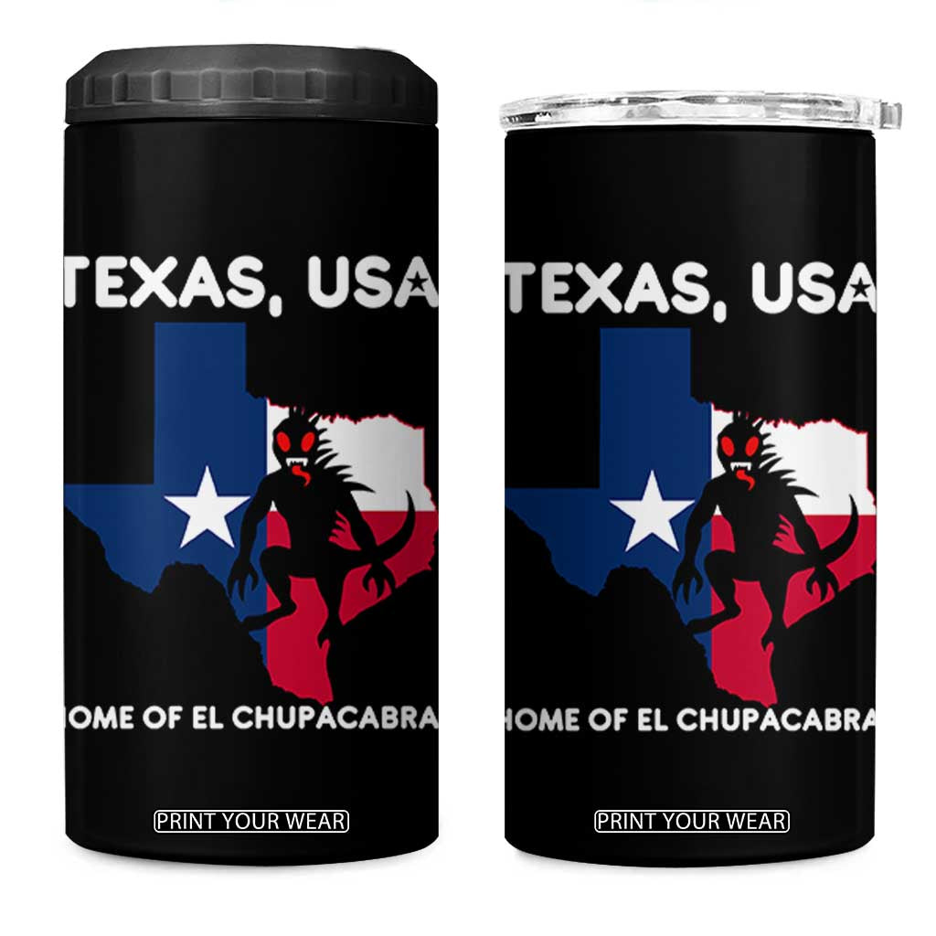 Chupacabra Texas 4 in 1 Can Cooler Tumbler Home Of El Chupacabra Gothic Horror Gift TS12 One Size: 16 oz Black Print Your Wear