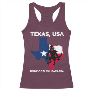 Chupacabra Texas Racerback Tank Top Home Of El Chupacabra Gothic Horror Gift TS12 Maroon Print Your Wear