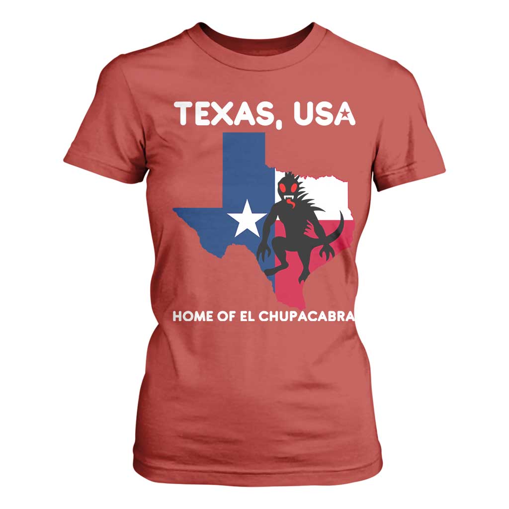 Chupacabra Texas T Shirt For Women Home Of El Chupacabra Gothic Horror Gift TS12 Red Print Your Wear