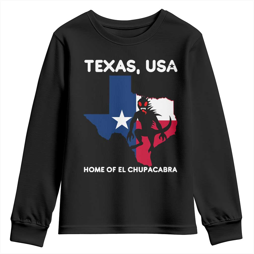 Chupacabra Texas Youth Sweatshirt Home Of El Chupacabra Gothic Horror Gift TS12 Black Print Your Wear