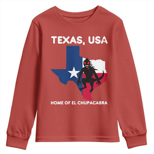 Chupacabra Texas Youth Sweatshirt Home Of El Chupacabra Gothic Horror Gift TS12 Red Print Your Wear