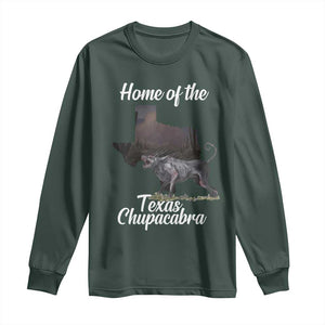 Chupacabra Long Sleeve Shirt Home Of The Texas Gothic Folklore Gift TS12 Dark Forest Green Print Your Wear