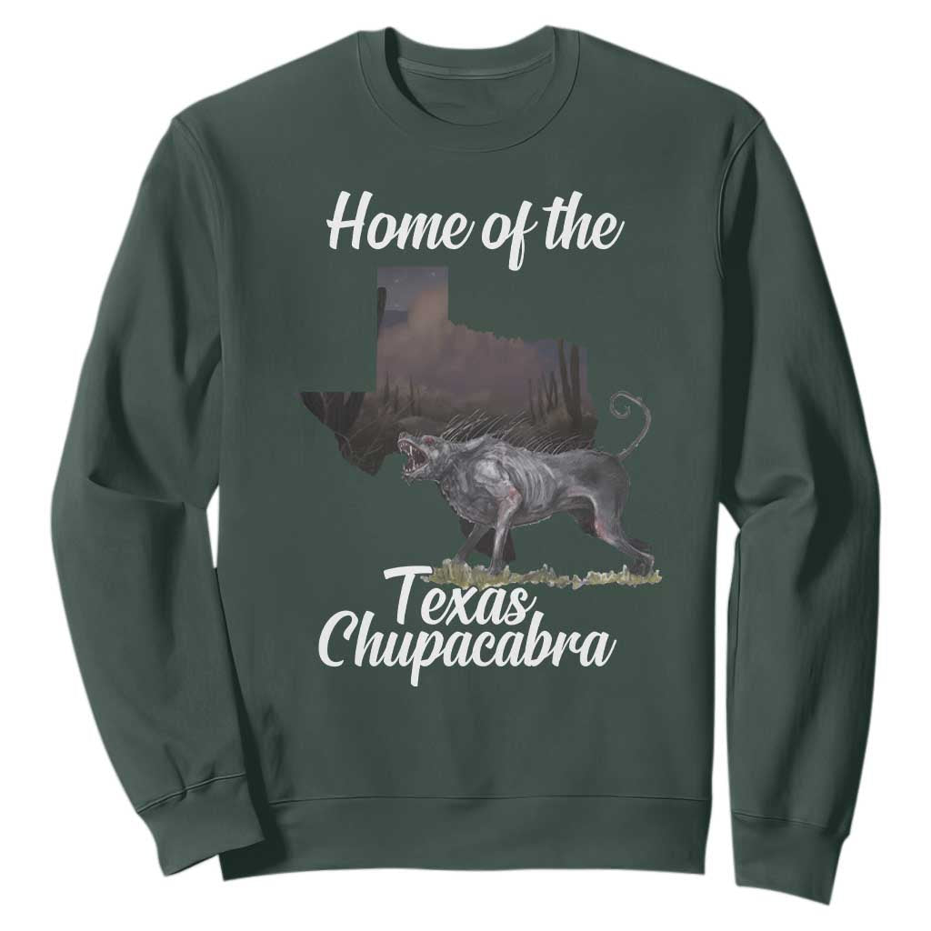 Chupacabra Sweatshirt Home Of The Texas Gothic Folklore Gift TS12 Dark Forest Green Print Your Wear