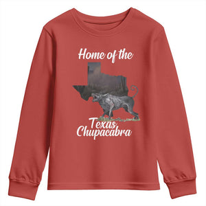 Chupacabra Youth Sweatshirt Home Of The Texas Gothic Folklore Gift TS12 Red Print Your Wear
