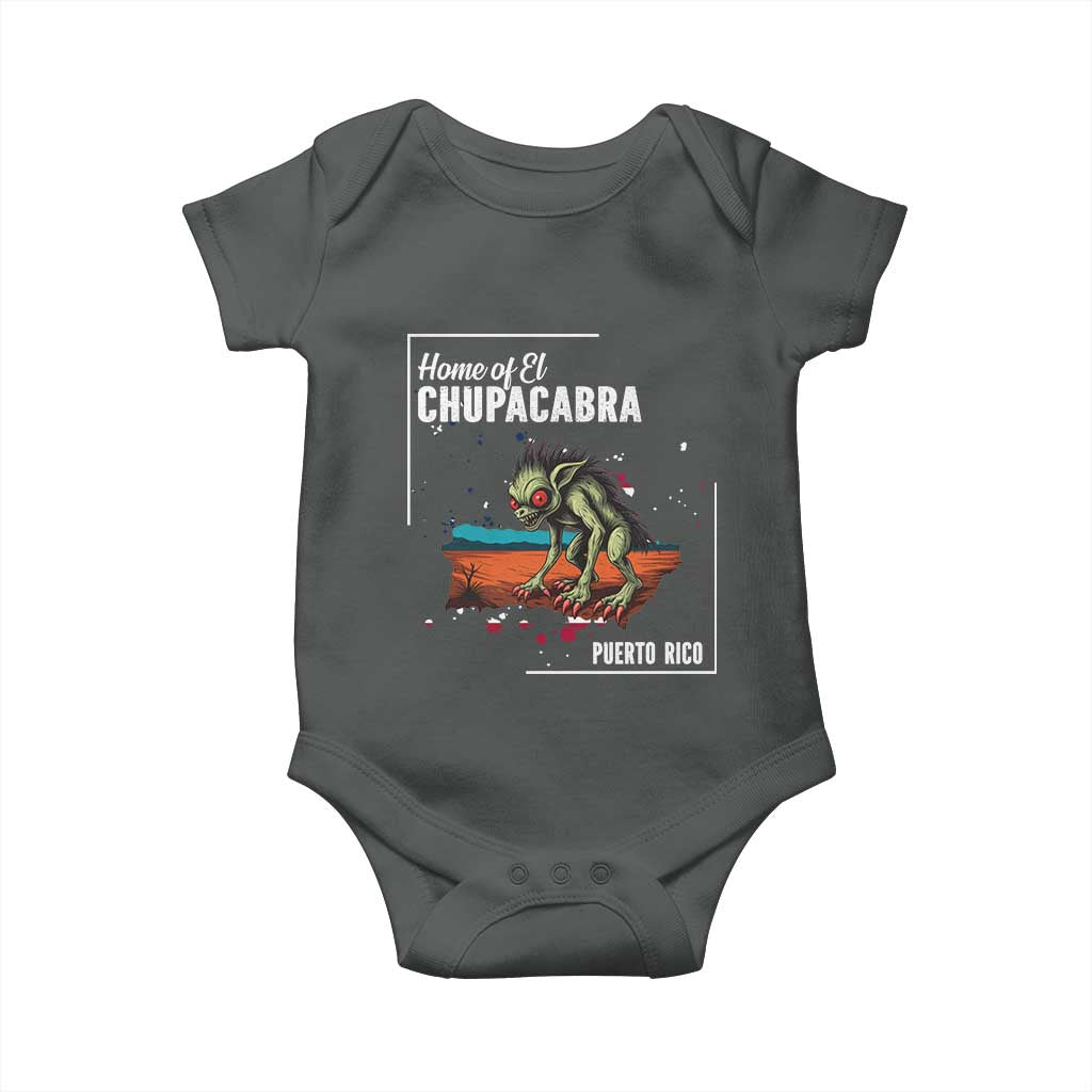 Chupacabra Baby Onesie Home Of Puerto Rico Mystery Urban Legend Gift TS12 Dark Heather Print Your Wear