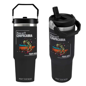 Chupacabra Flip Straw Tumbler Home Of Puerto Rico Mystery Urban Legend Gift TS12 One Size: 30 oz Black Print Your Wear