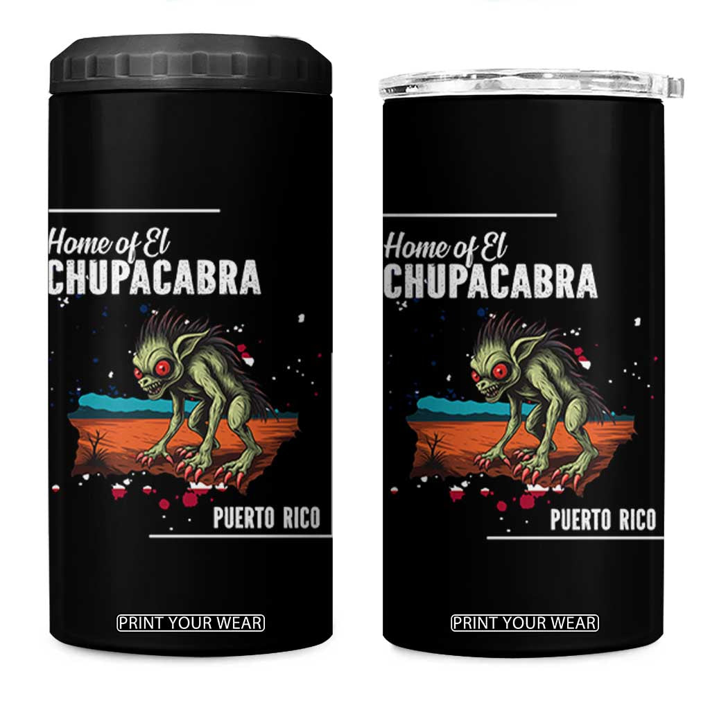 Chupacabra 4 in 1 Can Cooler Tumbler Home Of Puerto Rico Mystery Urban Legend Gift TS12 One Size: 16 oz Black Print Your Wear