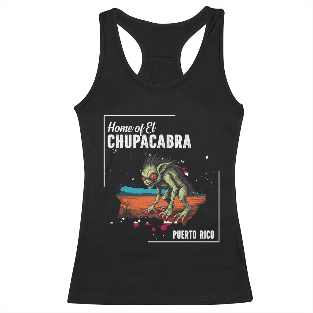 Chupacabra Racerback Tank Top Home Of Puerto Rico Mystery Urban Legend Gift TS12 Black Print Your Wear