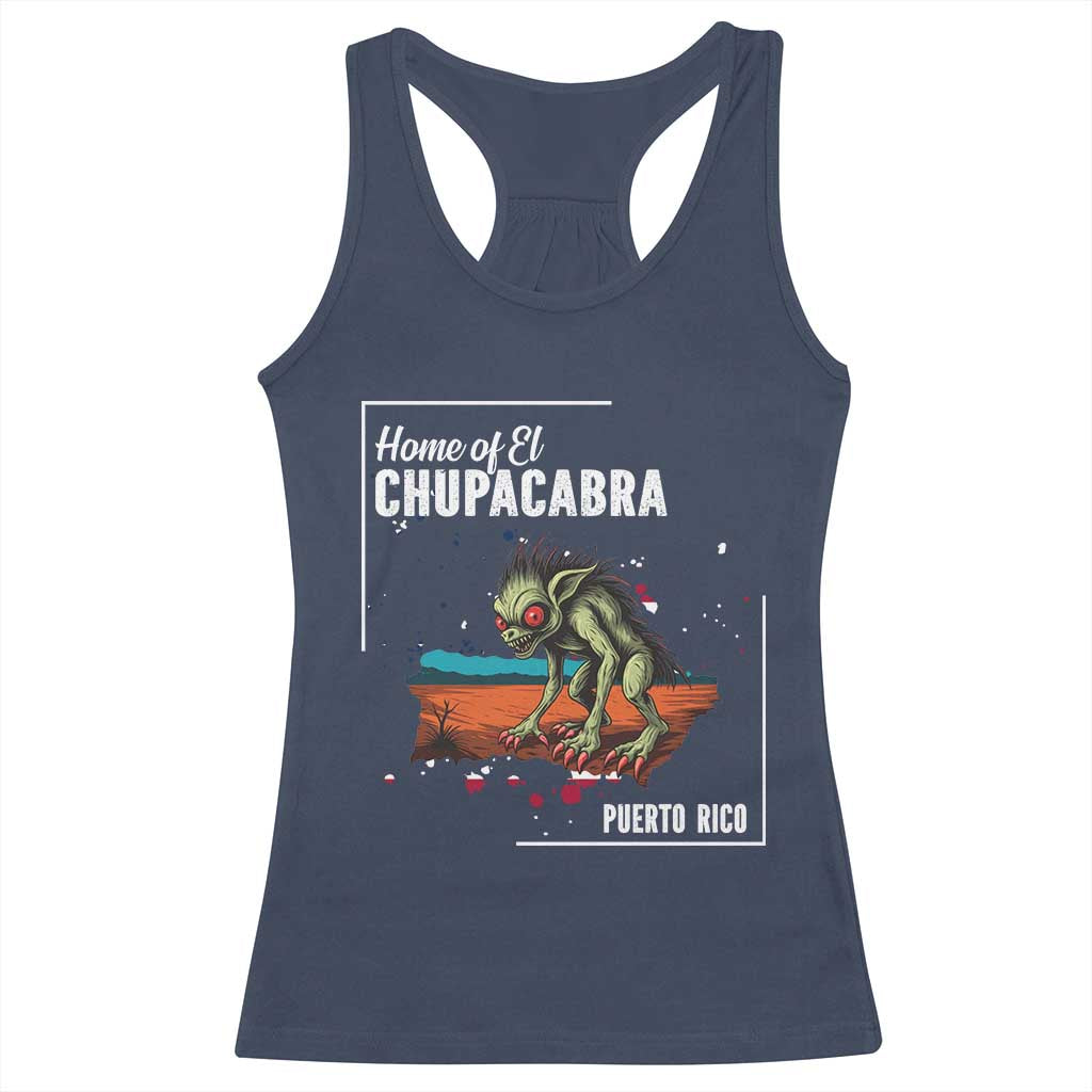 Chupacabra Racerback Tank Top Home Of Puerto Rico Mystery Urban Legend Gift TS12 Navy Print Your Wear