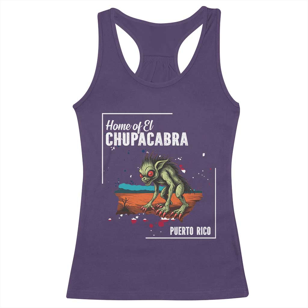Chupacabra Racerback Tank Top Home Of Puerto Rico Mystery Urban Legend Gift TS12 Purple Print Your Wear