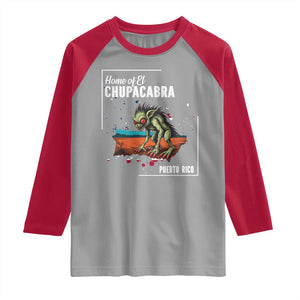 Chupacabra Raglan Shirt Home Of Puerto Rico Mystery Urban Legend Gift TS12 Sport Gray Red Print Your Wear