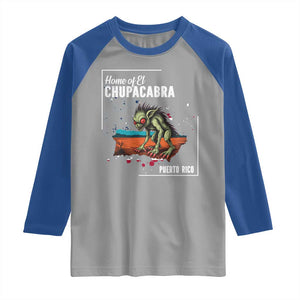 Chupacabra Raglan Shirt Home Of Puerto Rico Mystery Urban Legend Gift TS12 Sport Gray Royal Print Your Wear