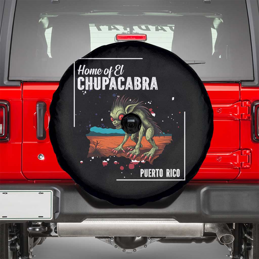 Chupacabra Spare Tire Cover Home Of Puerto Rico Mystery Urban Legend Gift TS12 Black Print Your Wear