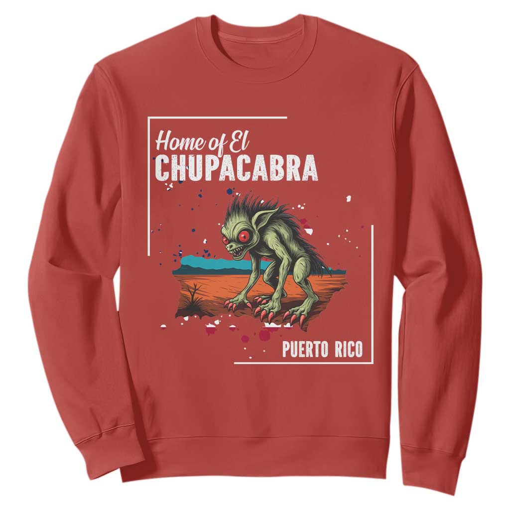 Chupacabra Sweatshirt Home Of Puerto Rico Mystery Urban Legend Gift TS12 Red Print Your Wear
