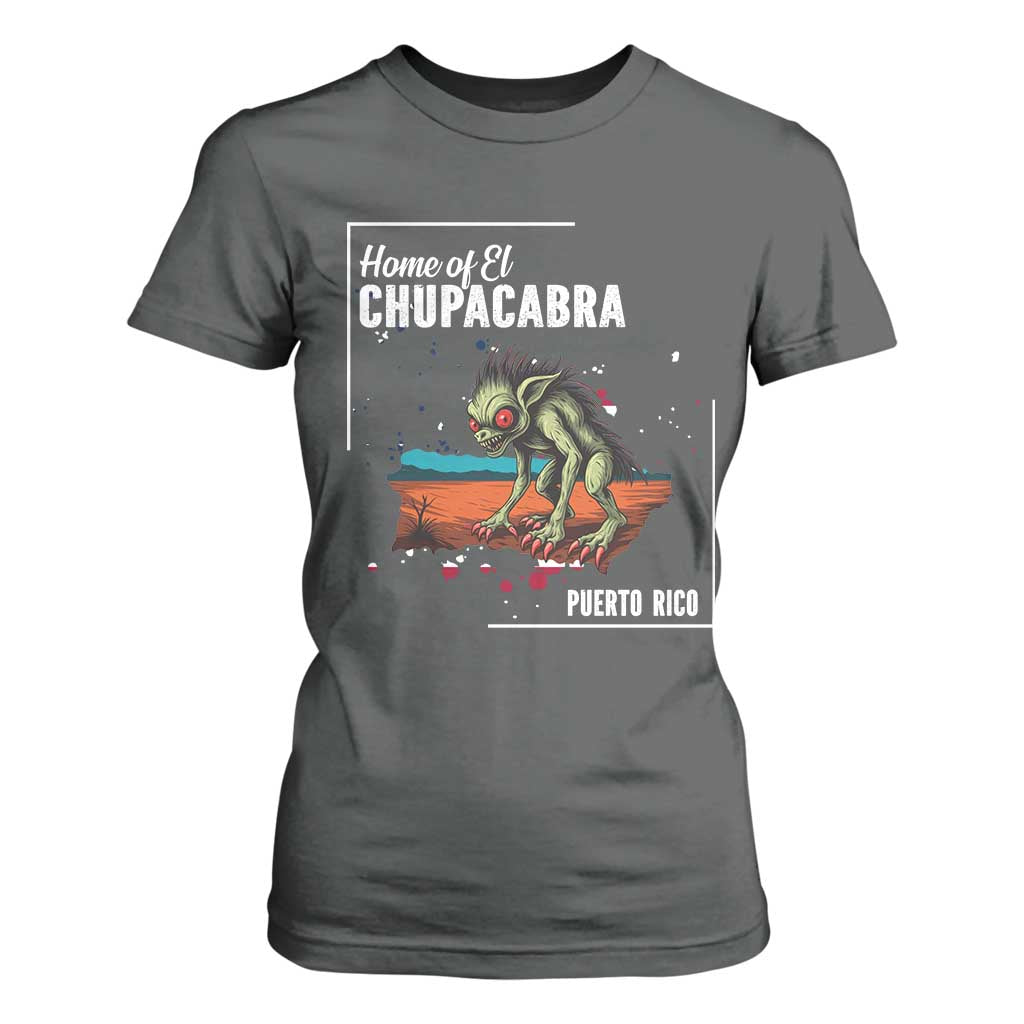 Chupacabra T Shirt For Women Home Of Puerto Rico Mystery Urban Legend Gift TS12 Dark Heather Print Your Wear